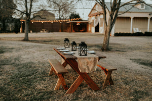 A Picnic Table in a Backyard